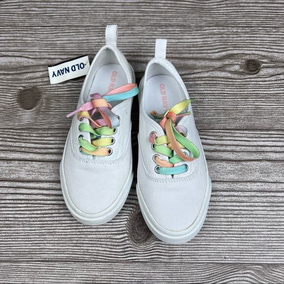 Old Navy Toddler Girls Canvas Slip On Calla Lily Sneakers Sz 12 - Picture 3 of 12